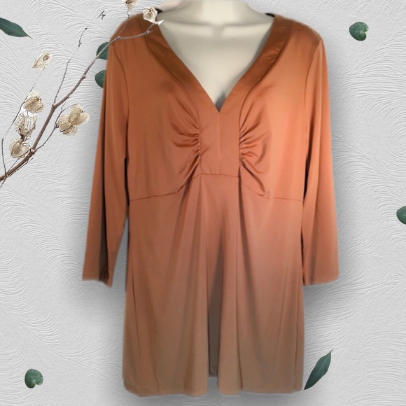 NWOT Janette Plus 1X Empire Waist Top - Picture 2 of 5